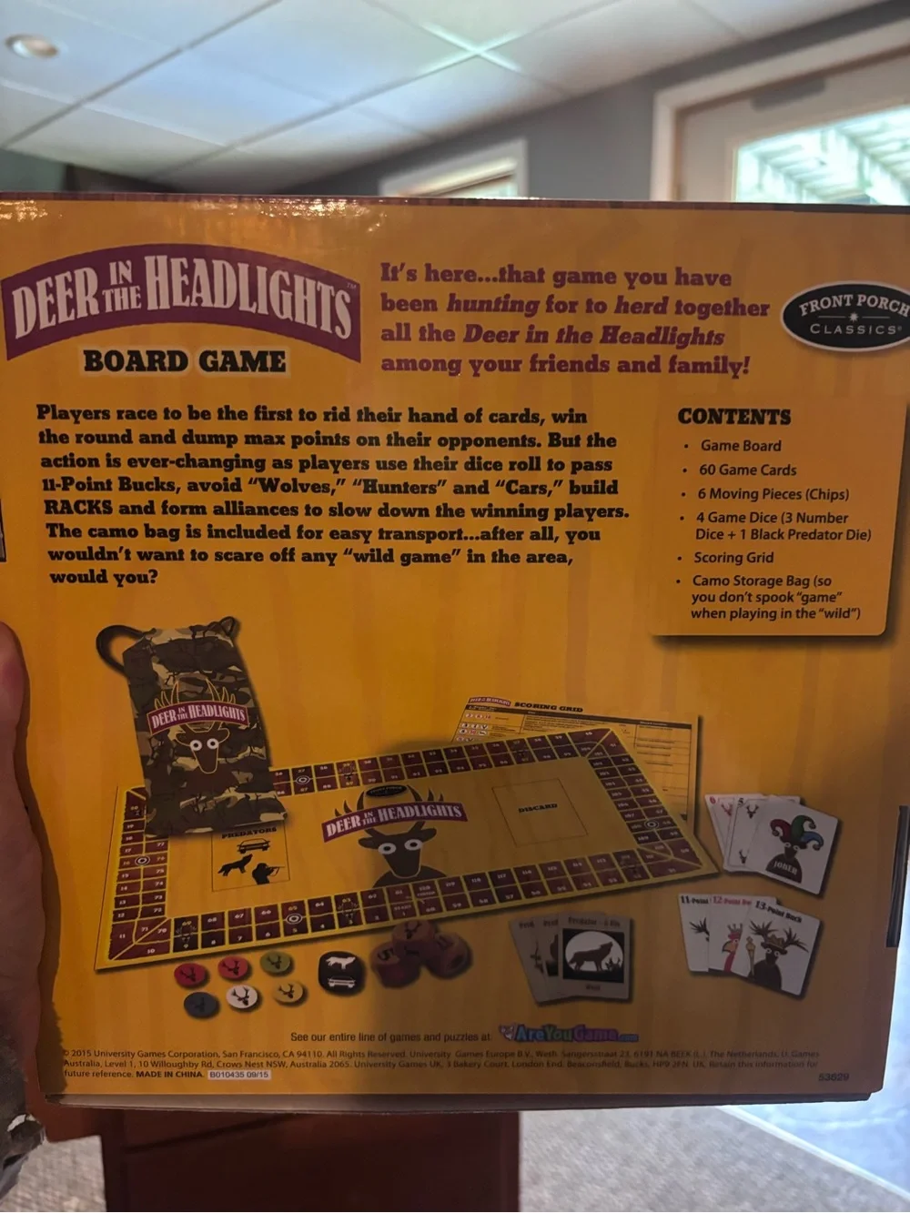 Deer in the Headlights Board Game - Yellow